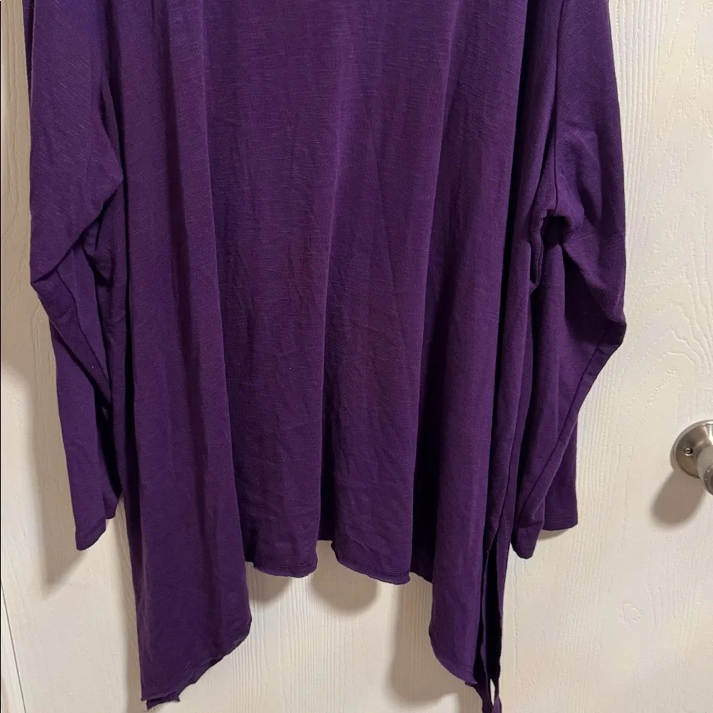 Terra & Sky Women's Plus Size Slub Sharkbite Tunic‎ Length Cowlneck Knit Top 4X
